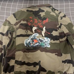 Camouflage Jacket with Printed Design